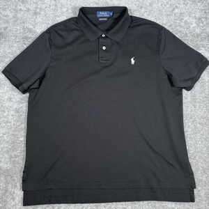 Polo Ralph Lauren Shirt Men's XL Black Short Sleeve Pima Soft Touch Cotton‎